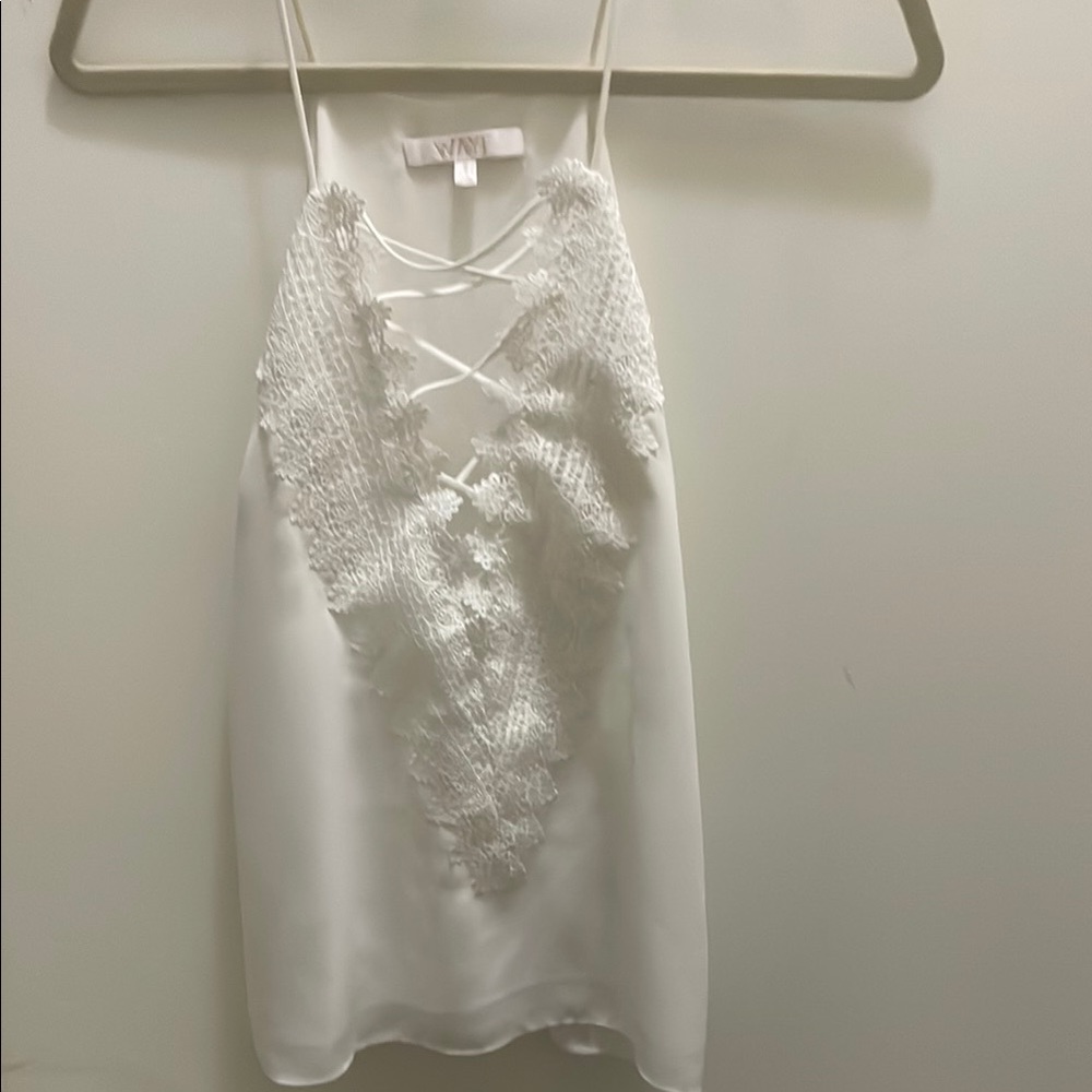 White Lace Detail Cami Top